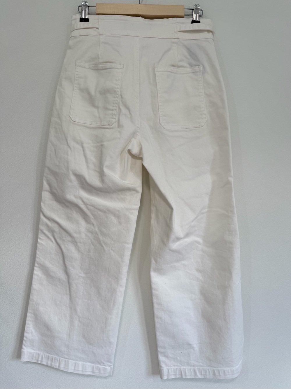 Hudson Wide Leg Pants White Coastal Resort High Rise Relaxed Casual Size 8 - Picture 7 of 7